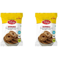 Pack of 2 - Telugu Foods Sakinalu Plain - 130 Gm (4.5 Oz)