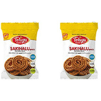 Pack of 2 - Telugu Foods Sakinalu Spicy - 130 Gm (4.6 Oz)