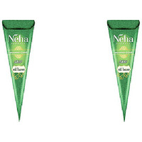 Pack of 2 - Neha Herbals Mehandi Cone Oil Base Henna Tattoo - 25 Gm