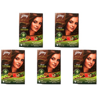 Pack of 5 - Godrej Abha Henna Natural Brown Color 6 Sachets - 60 Gm ( 2 Oz)