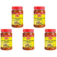Pack of 5 - Aachi Mango Ginger Pickle - 200 Gm (7 Oz) [Buy 1 Get 1 Free]