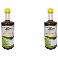 Pack of 2 - Just Organik Organic Mustard Oil - 1 L (33.8 Fl Oz)