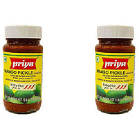 Pack of 2 - Priya Mango Pickle With Garlic Extra Hot - 300 Gm (10.6 Oz)