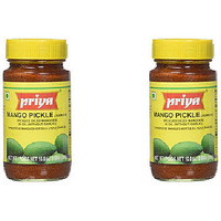 Pack of 2 - Priya Mango Pickle Without Garlic Extra Hot - 300 Gm (10.6 Oz)