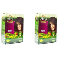 Pack of 2 - Godrej Abha Henna Burgundy - 60 Gm (2.1 Oz)