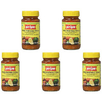 Pack of 5 - Priya Mixed Vegetable Pickle No Garlic - 300 Gm (10 Oz)