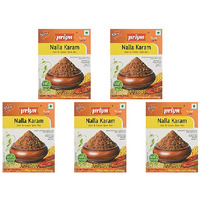Pack of 5 - Priya Nalla Karam Rice Snacks Spice Mix - 100 Gm (3.5 Oz)