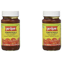 Pack of 2 - Priya Tomato Pickle With Garlic - 300 Gm (10.6 Oz)