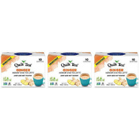 Pack of 3 - Quik Tea Ginger Chai Unsweetned - 160 Gm (5.64 Oz)