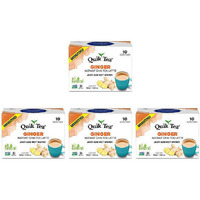 Pack of 4 - Quik Tea Ginger Chai Unsweetned - 160 Gm (5.64 Oz)