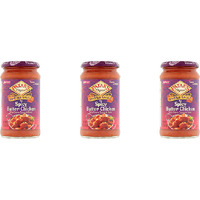 Pack of 3 - Patak's Spicy Butter Chicken Curry Sauce Hot - 15 Oz (425 Gm)