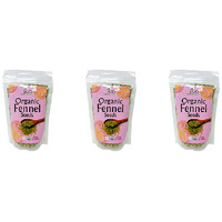 Pack of 3 - Jiva Organics Organic Fennel Seeds - 200 Gm (7 Oz)