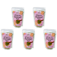 Pack of 5 - Jiva Organics Organic Fennel Seeds - 200 Gm (7 Oz)