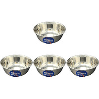Pack of 4 - Super Shyne Stainless Steel Wide Mouth Bowl - 4.25 Inch