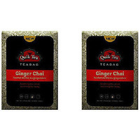 Pack of 2 - Quik Tea Ginger Chai 72 Bags - 5.08 Oz (144 Gm)