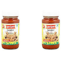 Pack of 2 - Priya Ginger Pickle Without Garlic Sweet - 300 Gm (10.6 Oz)