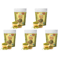 Pack of 5 - Jiva Organics Organic Moong Whole - 2 Lb (908 Gm)