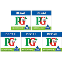 Pack of 5 - Pg Tips Decaf Biodegradable 70 Pyramid Bags - 203 Gm (8.9 Oz)