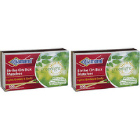 Pack of 2 - Diamond Green Light Wooden Match, Strike On Box - 300 Count