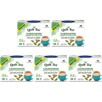 Pack of 5 - Quik Tea Cardamom Instant Chai Latte Unsweetened - 160 Gm (5.64 Oz)
