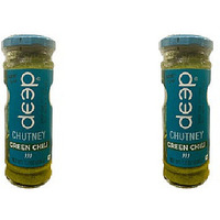 Pack of 2 - Deep Green Chili Chutney - 220 Gm (7.7 Oz)