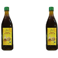 Pack of 2 - Jiva Organics Organic Sesame Oil Cold Pressed - 1 L (33.8 Fl Oz)