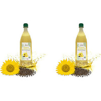 Pack of 2 - Jiva Organics Organic Sunflower Oil Cold Pressed - 1 L (33.8 Fl Oz)