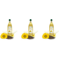 Pack of 3 - Jiva Organics Organic Sunflower Oil Cold Pressed - 1 L (33.8 Fl Oz)