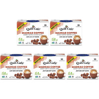 Pack of 5 - Quik Cafe Madras Coffee Unsweetened - 160 Gm (5.64 Oz)