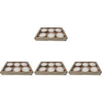 Pack of 4 - Plain Clay Diya With Wax - 6 Pc