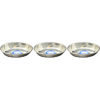 Pack of 3 - Super Shyne Stainless Steel Shallow Bowl - 4 Inch