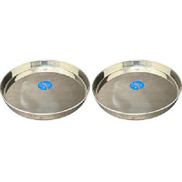 Pack of 2 - Super Shyne Stainless Steel Thali - 10 Inch