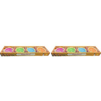 Pack of 2 - Decorated Color Diya Large - 4 Pc