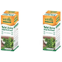 Pack of 2 - Vedic Tulsi  Holy Basil Juice - 1 L (33.8 Fl Oz)