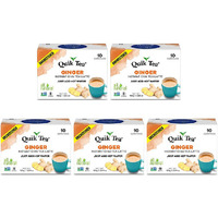 Pack of 5 - Quik Tea Ginger Chai Unsweetned - 160 Gm (5.64 Oz)
