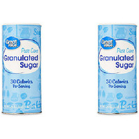 Pack of 2 - Great Value Pure Cane Granulated Sugar Cannister - 20 Oz (567 Gm)