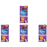 Pack of 4 - Rubicon Passion Fruit Juice No Sugar Added - 1 L (33.8 Fl Oz )