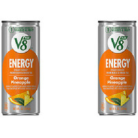 Pack of 2 - V8 Plus Orange Pineapple Energy Drink - 8 Fl Oz (237 Ml)