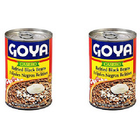 Pack of 2 - Goya Black Refried Beans Vegan - 16 Oz (454 Gm)