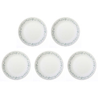 Pack of 5 - Corelle Country Cottage White And Green Round Dinner Plate - 10.25 In