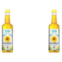 Pack of 2 - Natureland Organics Sunflower Oil Wood Cold Pressed - 1 L (910 Gm)