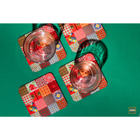 Coaster Set of 6 (Color: Red)
