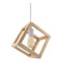 MODERN NORDIC WOODEN PENDANT CUBE LIGHT, WITH WHITE SILICON HOLDER, RESTAURANT DINING KITCHEN HANGING LIGHT WITH FIXTURE, LED/FILAMENT