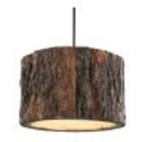 RUSTIC WOODEN LOG HANGING PENDANT LIGHT, INDUSTRIAL OUTDOOR LIGHT, E27