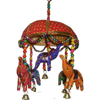 Saarthi Umbrella Shaped Elephant Hanging Set of 1