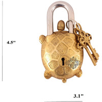 IndianArtVilla Brass Vintage Style Tortoise Shape chatar sword designer with 2 Keys