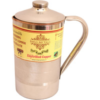 IndianArtVilla Steel Copper Luxury Jug Pitcher, 33Oz
