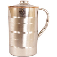 IndianArtVilla Steel Copper Luxury Jug Pitcher, 67Oz