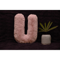 Indian Soft and Flexible Alphabet cushion ||  Alphabet (U) in Baby Pink Color Alphabet cushion  Toy (Size: U)  Especially for Kids