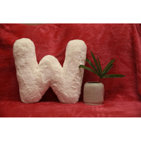 Indian Soft and Flexible Alphabet cushion ||  Alphie - Alphabet (W) in White Color - A Unique, Personalizable Alphabet cushion  Toy (Size: W)  Especially for Kids